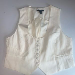White Button Down Vest